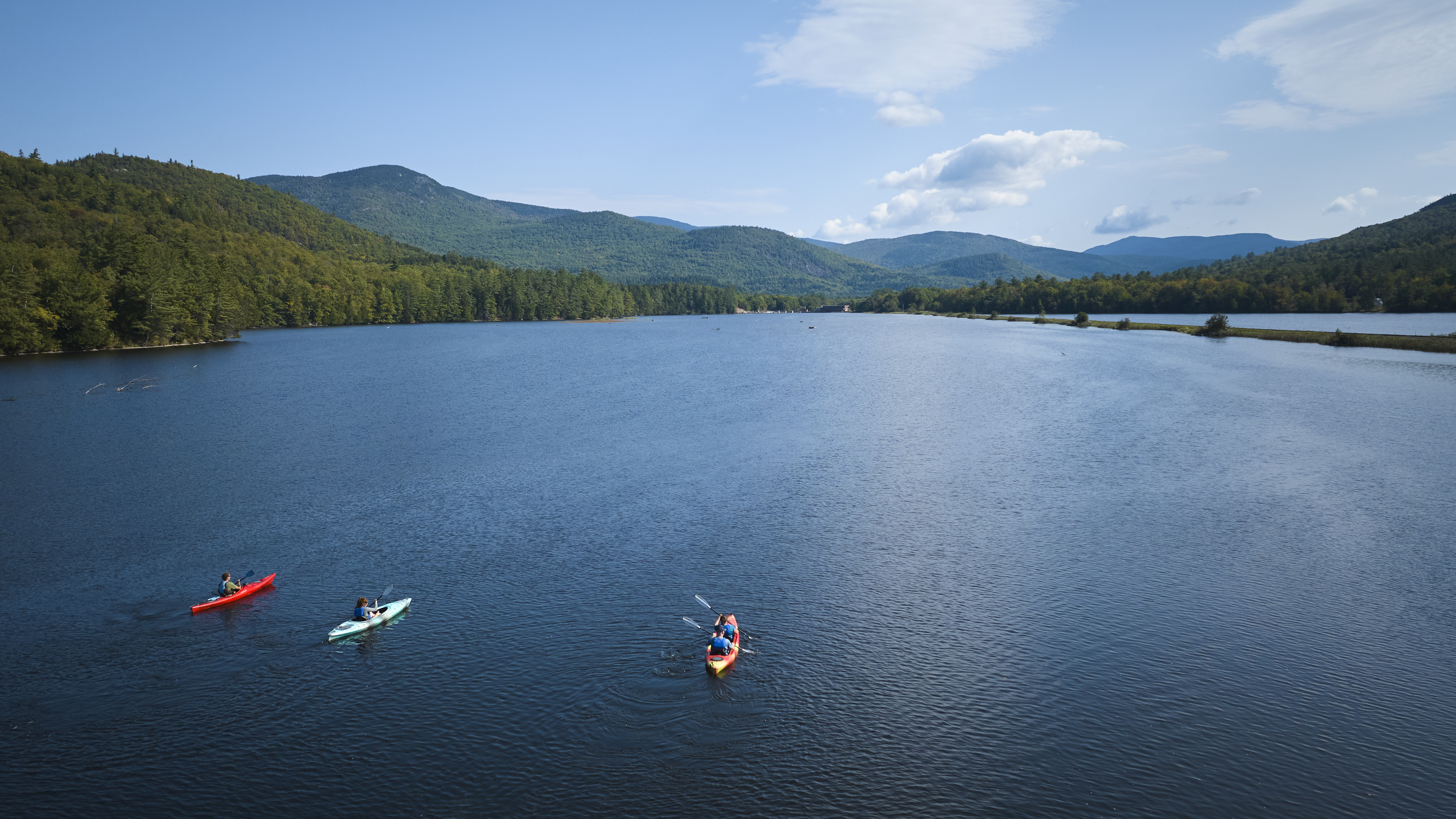 Kayaking on lake