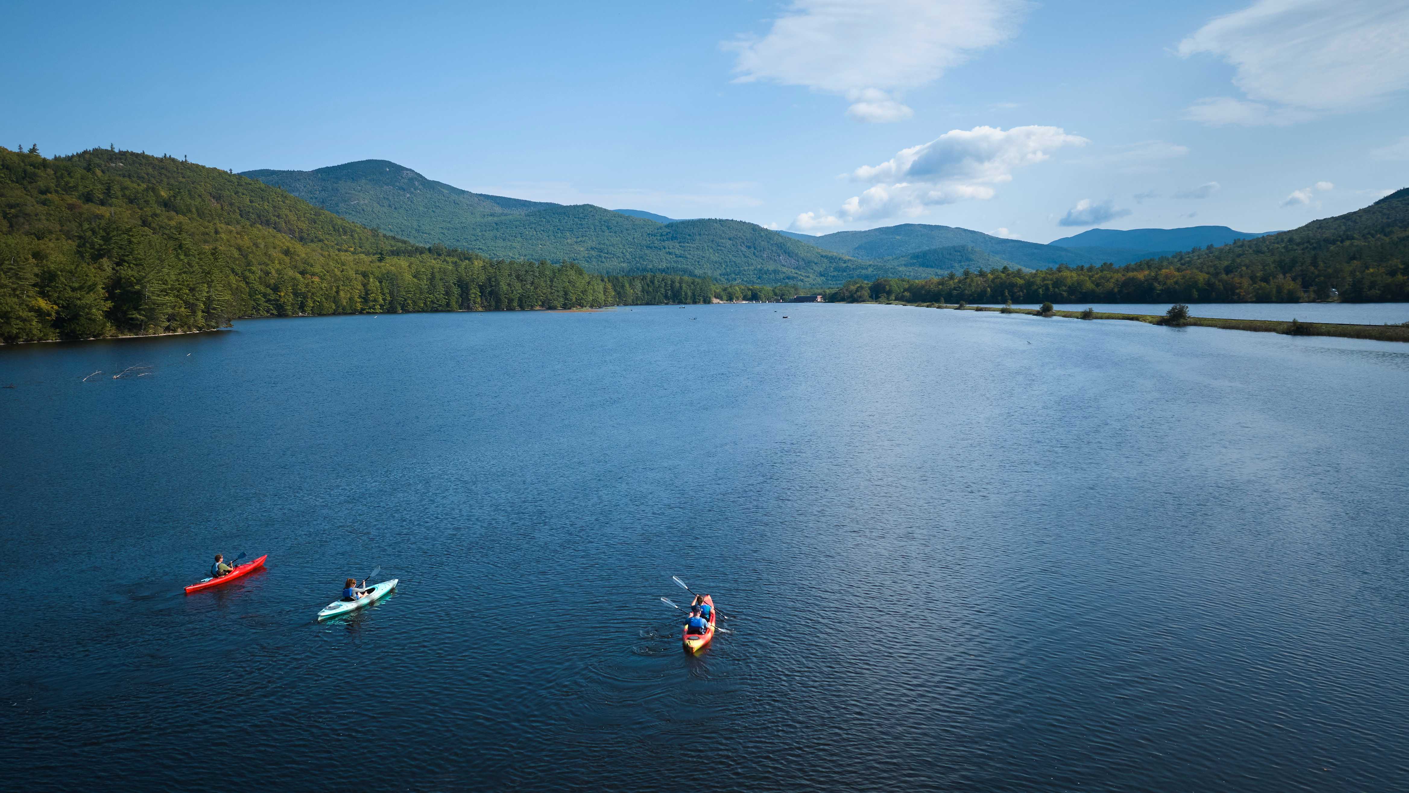 Kayaking on lake