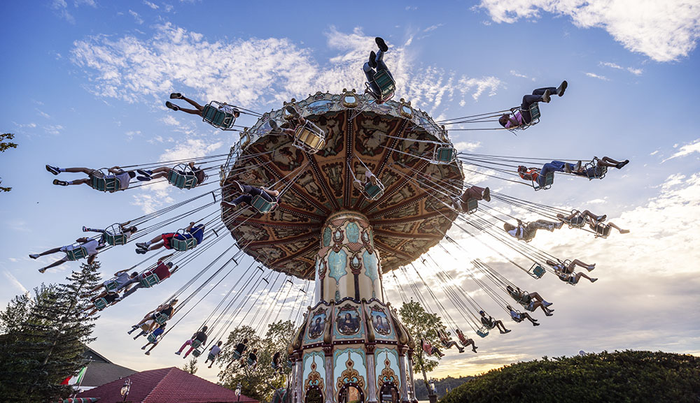 Carnival swings at a summer fair